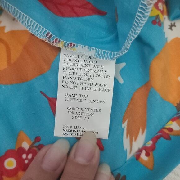 Eleanor Rose Falling leaves girls fall colors fox dress Size 7-8 - Picture 3 of 4